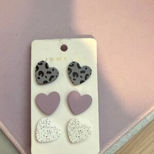 Heart Shaped Stud Earrings Set